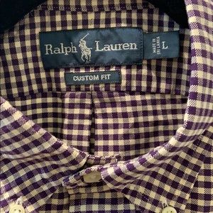 Ralph Lauren Purple Checked Long Sleeve Custom Fit